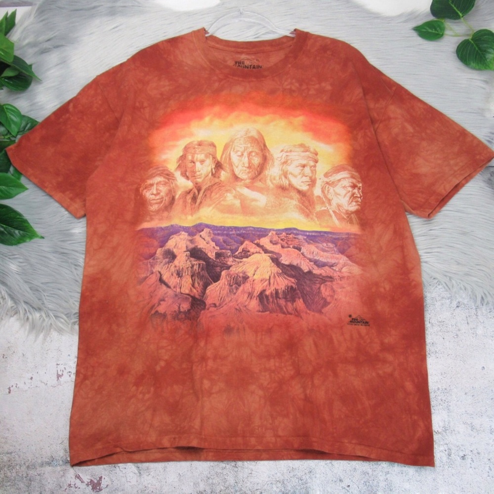 THE MOUNTAIN Grand Canyon Navajo Native American Tie-Dye Crew Neck Tee Mens XL